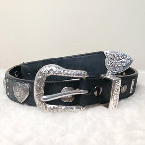 Ariat Heart Concho Leather Belt Black Size 32"